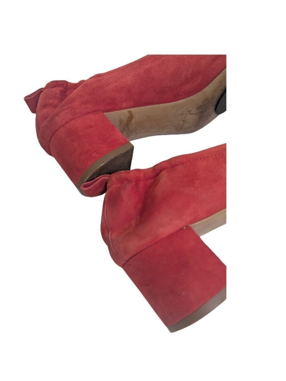 Everlane Italian Suede Day Heel • Size 8 • Soft Red Block Heel • Chic Minimalist - Picture 5 of 13